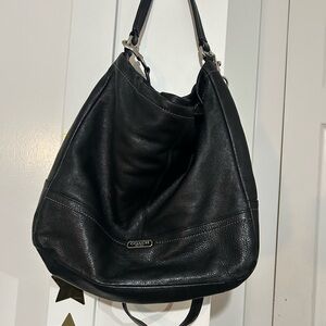 Coach Black Leather Hobo Bag